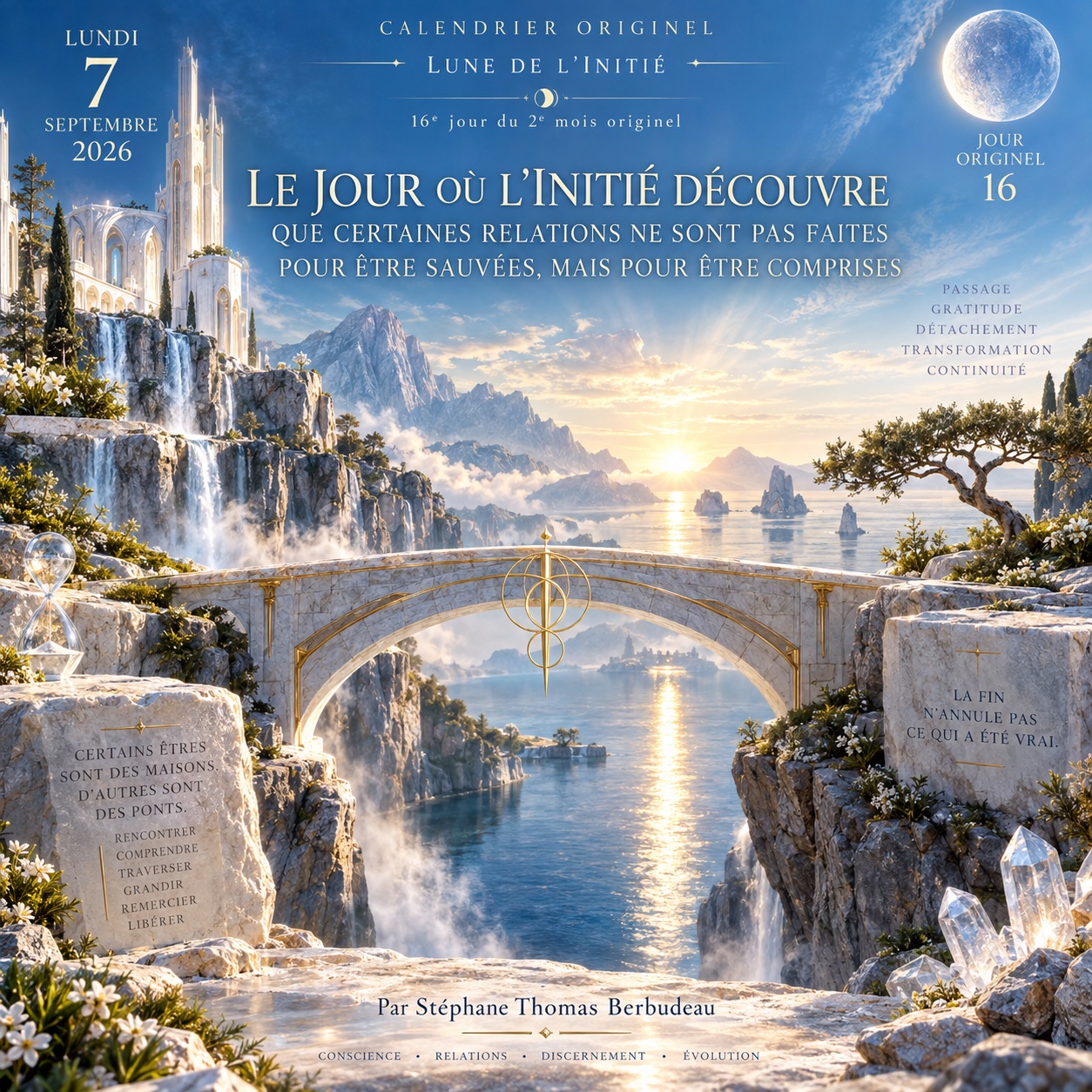 Le Pont entre deux rives lumineuses : passage, gratitude, détachement et continuité